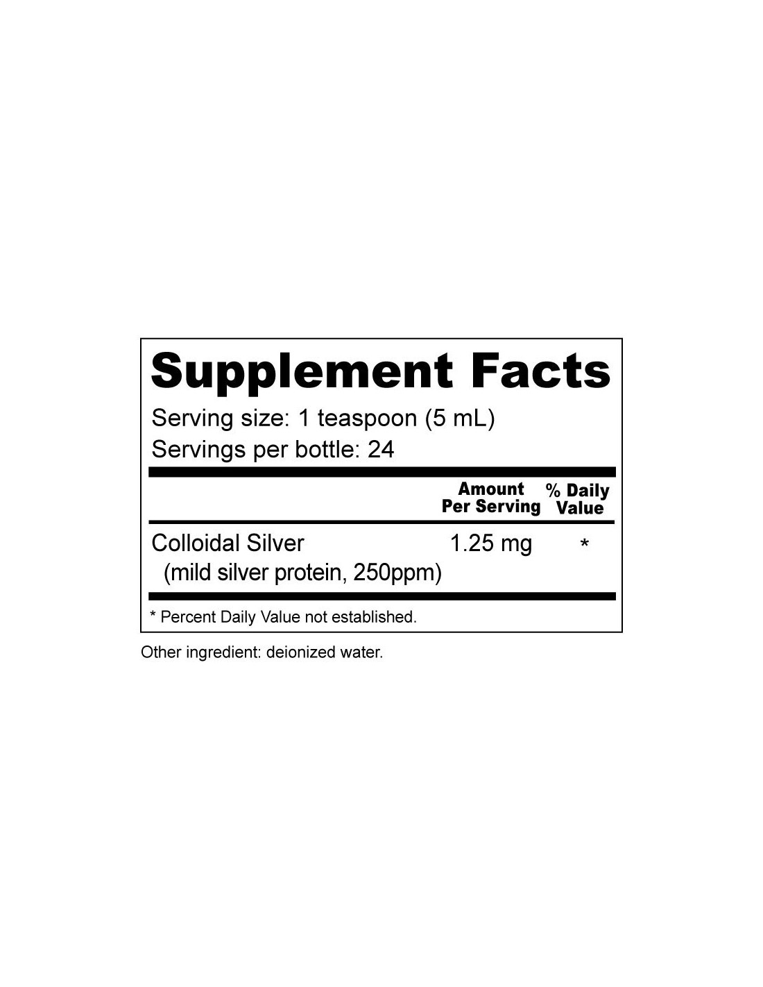 Colloidal Silver Mild Silver Protein Mineral Supplement